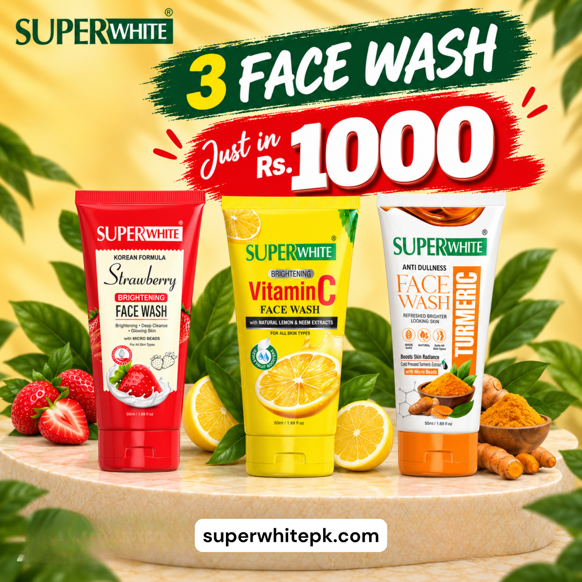 Super White Face 3 Washes – Just Rs. 1,000