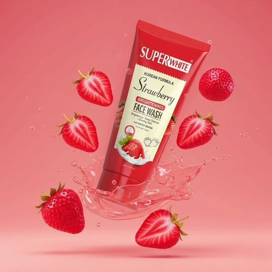 Shop Super White Strawberry Face Wash in Pakistan. A refreshing face wash for your daily cleansing routine, leaving skin feeling clean and fresh. Order online.