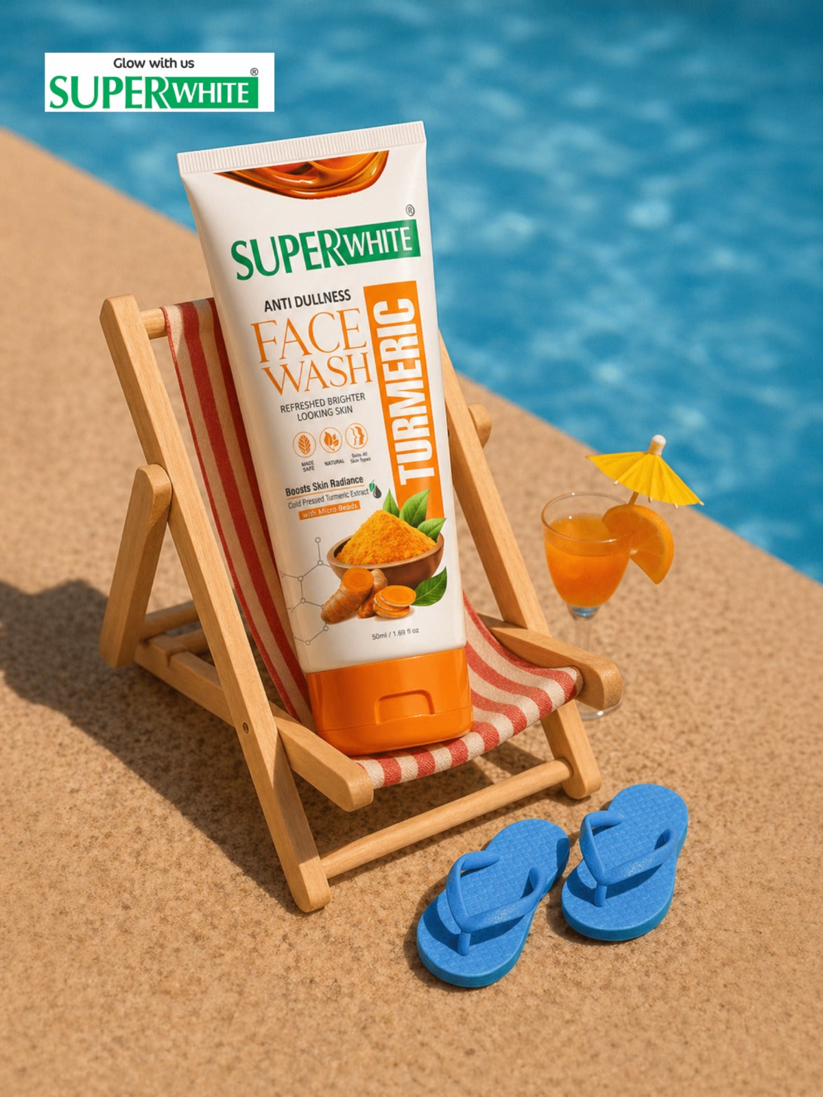 SuperWhite Turmeric Anti Dullness Face Wash for Bright Skin